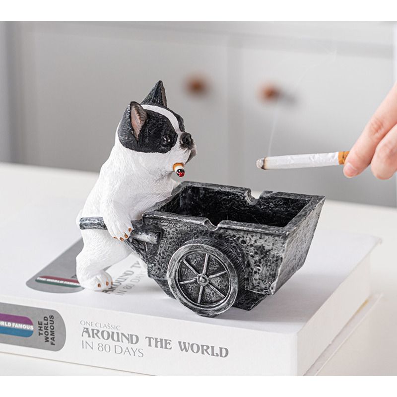Aschenbecher im nordischen Stil, kreative Persönlichkeit, trendiges Home-Office, hochwertige Bulldoggen-Ornament_voghion.com