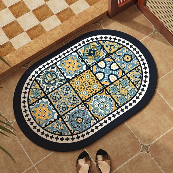 Home Furniture Retro Bathroom Floor Mat Diatom Mud Water Absorbing Anti Skid Mat Bathroom Bathroom Door Anti Skid Foot Mat_voghion.com