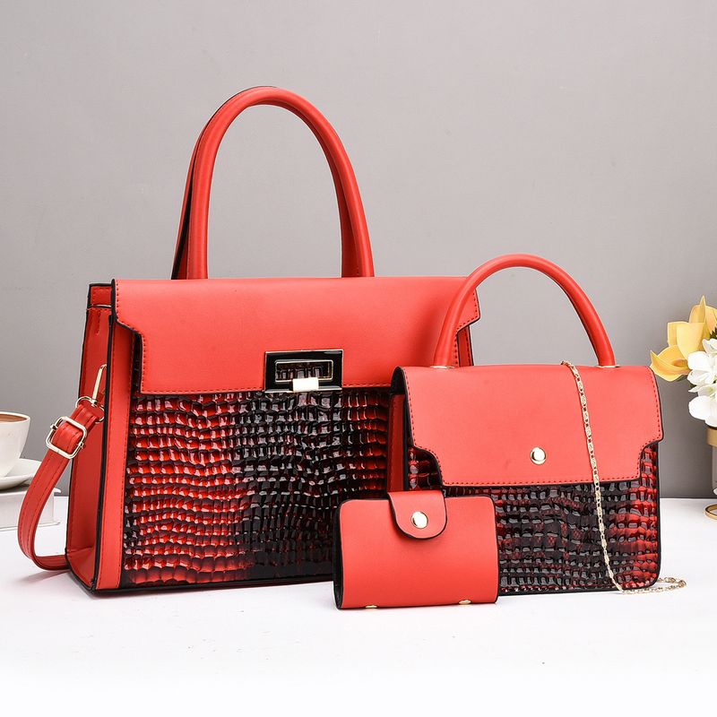 Nuova borsa a tracolla di alta qualità, semplice, con motivo a pelle di serpente, grande capacità, con motivo a blocchi di colore, per mamma e bambino_voghion.com