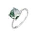 twisted Ring Wall Inlaid Water Grass Agate Ring S925 Silver Natural Green Moss Stone Open Ring Atmosphere_voghion.com