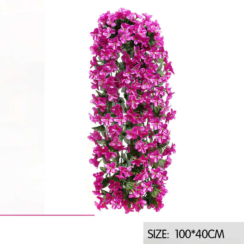 Bouquet simulation large four petals wall decoration silk cloth artificial flowers balcony   flowers silk flowers violet wall hanging_voghion.com