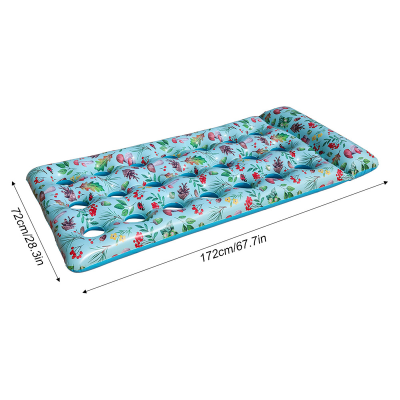 18-Hole Inflatable Floating Lounge - Premium PVC Water Hammock For Pool Lake & Beach Extra Large Swim Mat With Cup Holders For Ultimate Relaxation_voghion.com