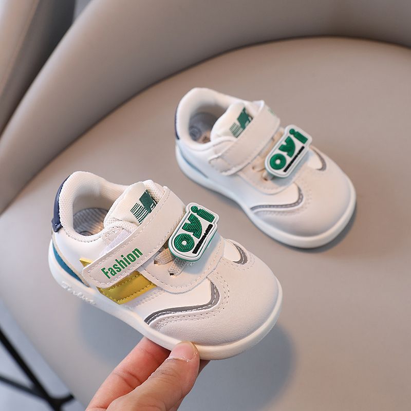 Baby Soft Sole Non-Slip Walking Spring Infant Breathable White Toddler Casual Shoes With Velcro_voghion.com