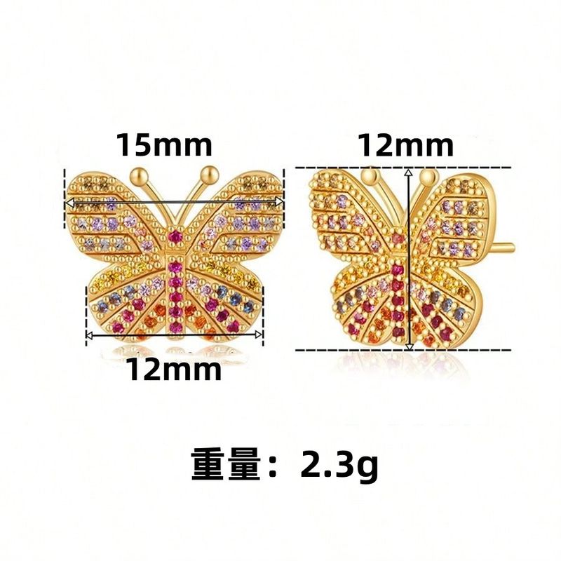 Orecchini a farfalla colorati Luochen - Gioielli di moda leggeri e di lusso per le donne_voghion.com