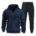 Men's Zip-Up Hoodie With Multiple Pockets - Fleece Lined Pullover Sweatshirt For Casual & Sports Wear_voghion.com