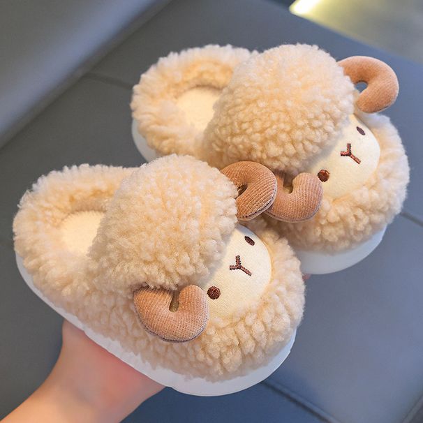 Winterpantoffeln für Kinder mit flauschigem Fleecefutter, rutschfester Sohle, Unisex, kuschelige Hausschuhe für Kleinkinder und Schulkinder_voghion.com