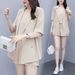 Audday Plus Size Women's Outfit 2025 Summer New Style Slimming Elegant Canotta Blazer e Shorts Set Tre Pezzi_voghion.com