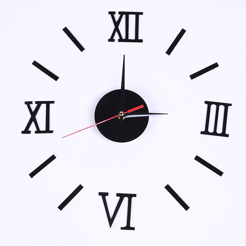 Acrylic DIY Wall Clock Minimalist Roman Design Home Living Room Decoration_voghion.com