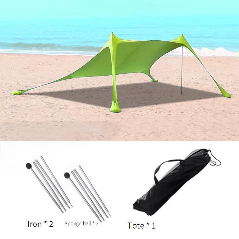 Tenda de praia portátil com cobertura de lycra - Proteção UV e abrigo solar para camping, piqueniques e relaxamento ao ar livre_voghion.com