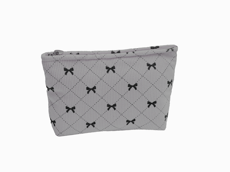 Corduroy Cosmetic Bag New Bow Home Storage Bag Fashionable Hand Held Cosmetic Bag Large Capacity High End_voghion.com