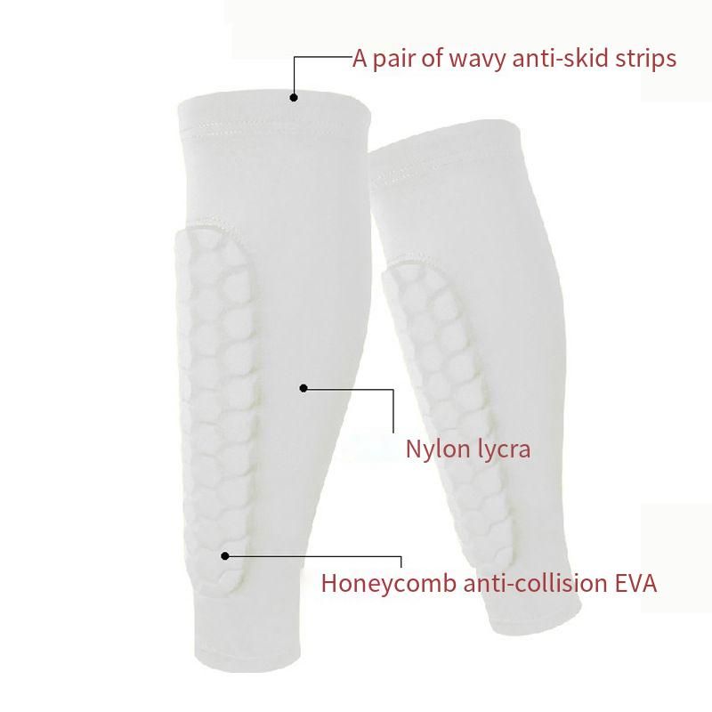 Protector de pantorrilla de EVA con diseño de panal, de silicona, antideslizante, para baloncesto, fútbol, ciclismo, anticolisión, transpirable, deportivo._voghion.com