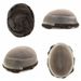 Mono PU Toupee For Men 100% Human Hair Replacement System Durable Base Hair Pieces Natural Hairline Real Mens Wig Medium Brown Color #4_voghion.com