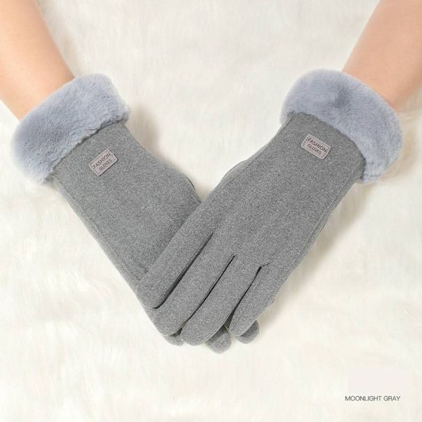 Luvas femininas quentes de inverno Luvas femininas de malha de veludo alemão Luvas de veludo espessadas à prova de vento Luvas resistentes ao desgaste com tela sensível ao toque DY34_voghion.com
