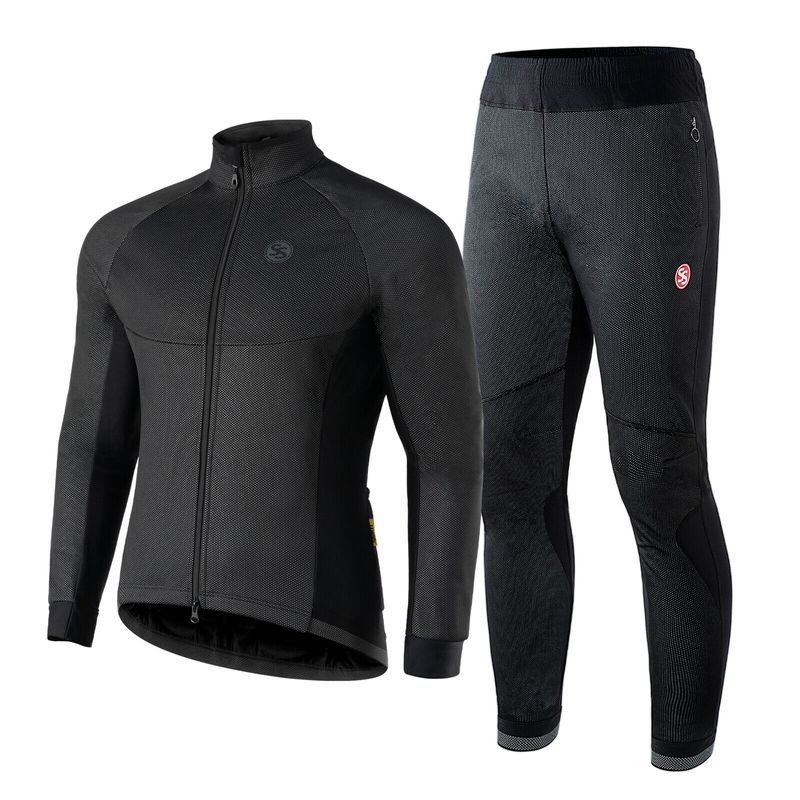 ROCKBROS Winter Fahrradjacke/-hose Set Set Warme Winddichte Fahrradhose Sport Fahrradbekleidung_voghion.com