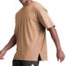 Camiseta de algodón extragrande para hombre, informal, holgada, de verano, con cuello redondo, manga corta y dobladillo dividido, para gimnasio, correr y entrenar._voghion.com
