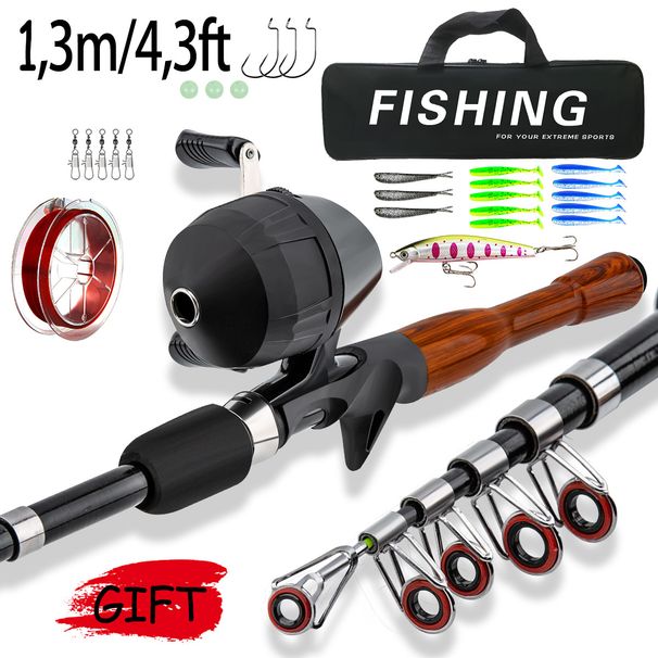 Portable Telescopic Lure Mini Retractable Small Sea Ultra Short Crappie Rod Set Fishing Gear_voghion.com