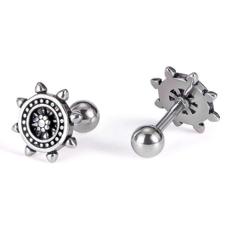 Gioielli da uomo, orecchini alla moda personalizzati, in acciaio inossidabile, design versatile alla moda, orecchini con timone per uomo e donna, stesso stile._voghion.com