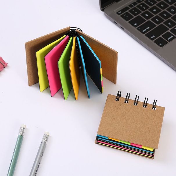 Notes autocollantes en papier kraft – Blocs-notes multicolores avec adhésif puissant, 20 feuilles par bloc, idéal pour le bureau, l'école et la maison_voghion.com
