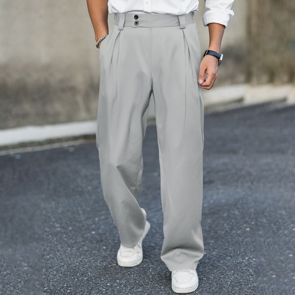 "Knitterfreie, drapierte Anzughose im Relaxed Fit für Herren - Freizeithose mit geradem Bein für Business & Freizeit"_voghion.com