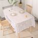Tovaglia in poliestere – Copertura per tavolo da pranzo antiscivolo e resistente in bianco/nero – Diverse misure (da 140×100 cm a 140×300 cm)_voghion.com
