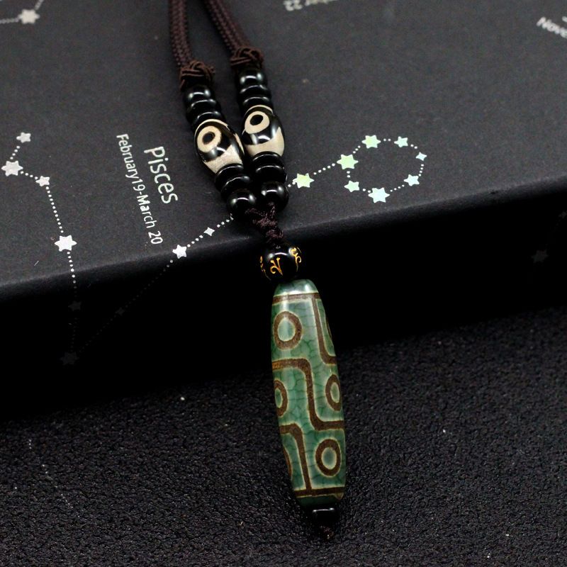 Natürliche neun auge halskette Xizang ethnische wind perlen anhänger Vielseitig achat pullover kette live-übertragung_voghion.com