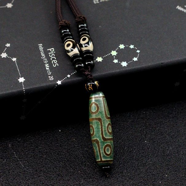 Natürliche neun auge halskette Xizang ethnische wind perlen anhänger Vielseitig achat pullover kette live-übertragung_voghion.com