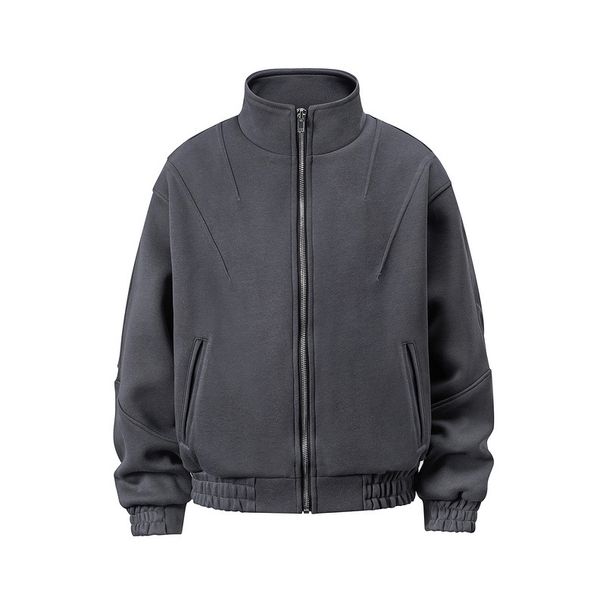 2024 Autumn Winter New Thickened Zipper Cardigan High Street Loose Casual Trendy Brand Men's Sweatshirt Jacket_voghion.com