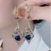 Women's earrings style simple geometric diamond crystal earrings high-end 2022 new style atmospheric internet celebrity earrings ear hooks_voghion.com