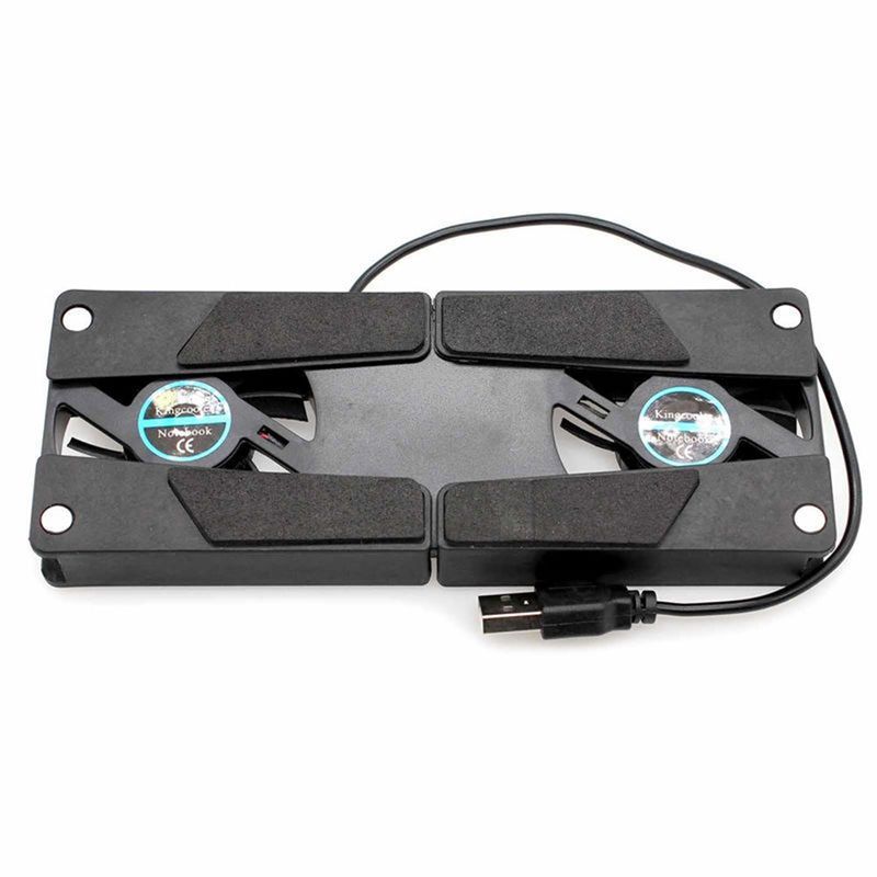 Xinweiqing USB Foldable Folding Dual Fan Cooling Cooler Cool Pad for Laptop Notebook_voghion.com