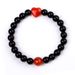 Liebesarmband für Paare – Schwarz/Roter Achat und mattierte weiße Jade (10 mm heißgeprägt, 8 mm Perlenbesatz)_voghion.com