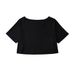 YPFF Trendy Women's Summer New Round Neck One And A Half Sleeve T-shirt Style Short Open Umbilical Small Top_voghion.com