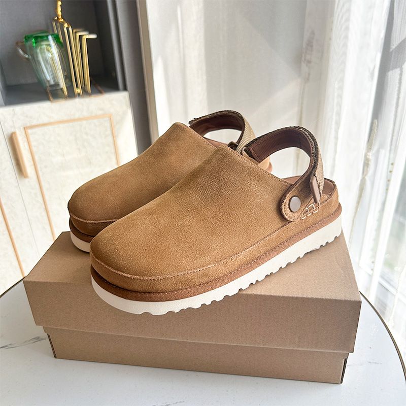 Boken Shoes Spring Baotou Half Dragged One Foot Pedal Female Height Increase Lazy Gold Star Kroger Comfortable Casual_voghion.com