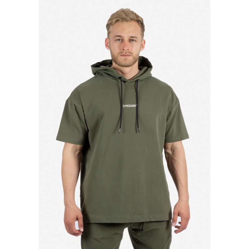 Men's Clothing Muscle Fitness Short Sleeve T-shirt Summer Short Sleeve Hooded Sweater Men's Casual Printed Tops Fashion T-shirt_voghion.com
