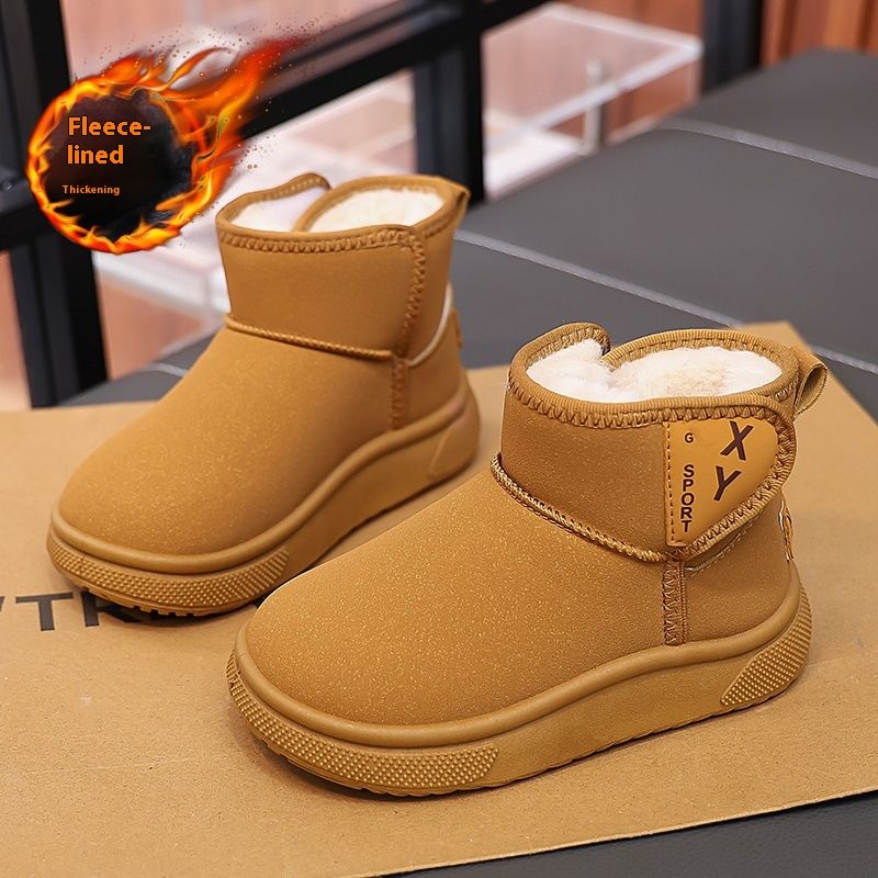 Bottes de neige en peluche, coton pour la chaleur, chaussures de pédalage pour hommes et femmes pour enfants_voghion.com
