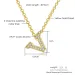 Collana con ciondolo con lettera V piena di diamanti per donna, set in rame placcato oro 14k con catena di gioielli con colletto in zircone_voghion.com