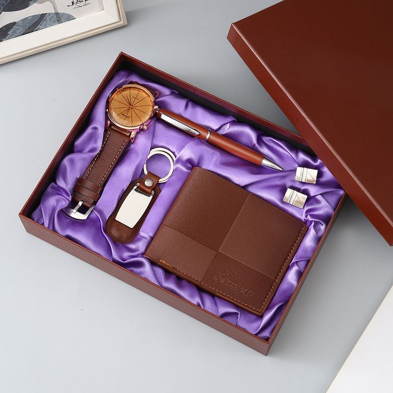 Watch Set Souvenir Father's Day Gift Wallet Keychain Watch Boys Exquisite Gift Birthday_voghion.com