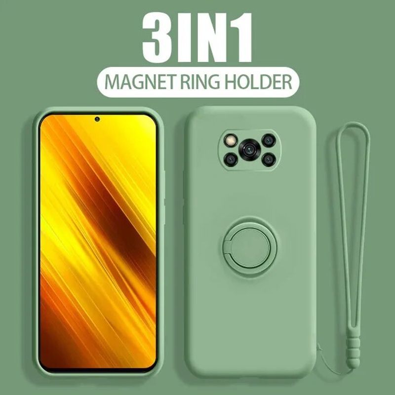 Poco Für Hülle Xiaomi Silikon C40 Ringhalter 5G Liquid X4 X3 NFC F3 F4 GT M3 M4 Pro Magnetständer Telefonabdeckung_voghion.com