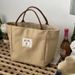 Women's Handbag Tote Canvas Trendy Ladies Lunch Bag Bucket Style Xichen_voghion.com