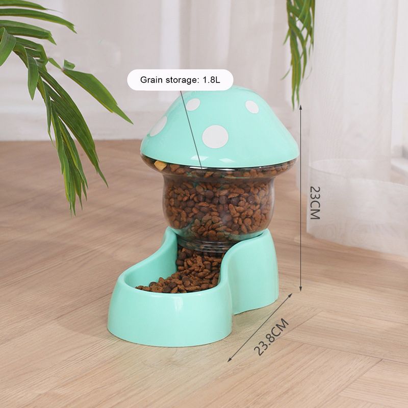 Guangying 1 Set Cat Water Feeder Auto Replenishment Large Capacity Mushroom Shape Pet Dog Cat Water Food Container Pet Supplies_voghion.com