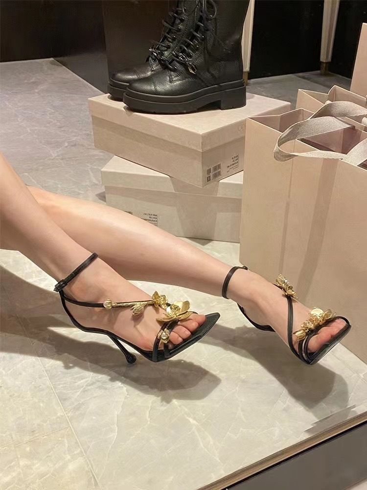 Sandali con tacco alto a spillo, punta quadrata, stiletto, sexy, con punta aperta, stiletto ..._voghion.com