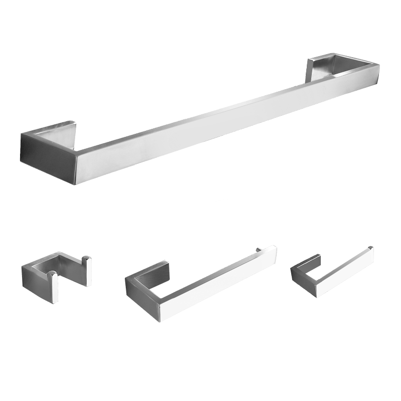 4 Pieces Bathroom Hardware Accessories Set Towel Bar Towel Holder Robe Hook Toilet Paper Holder Stainless Steel_voghion.com