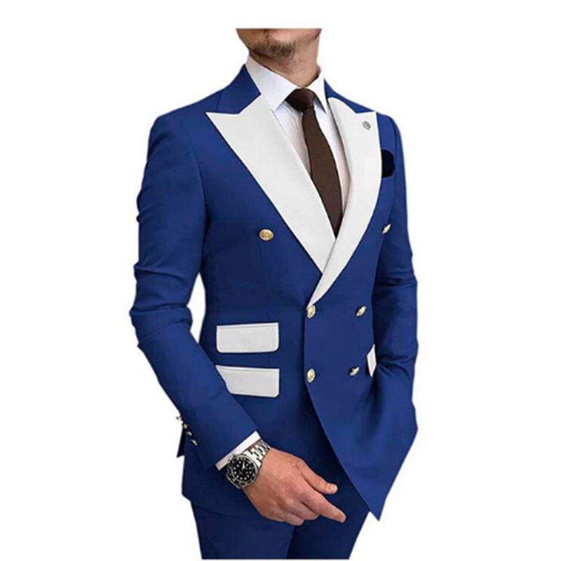 Herren-Business-Casual-Anzug. Zweiteiliger Herren-Hochzeitsbankettanzug für den Trauzeugen_voghion.com