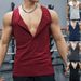 Men's Clothing Knitted Vertical Strip Fitness Sports Leisure Slim Vest Sleeveless Wide Shoulder Vest Men_voghion.com