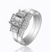 Jewelry For Women, Sterling Silver Inlaid With Zircon, Personalized Proposal Set, Two-Piece Ring Set_voghion.com
