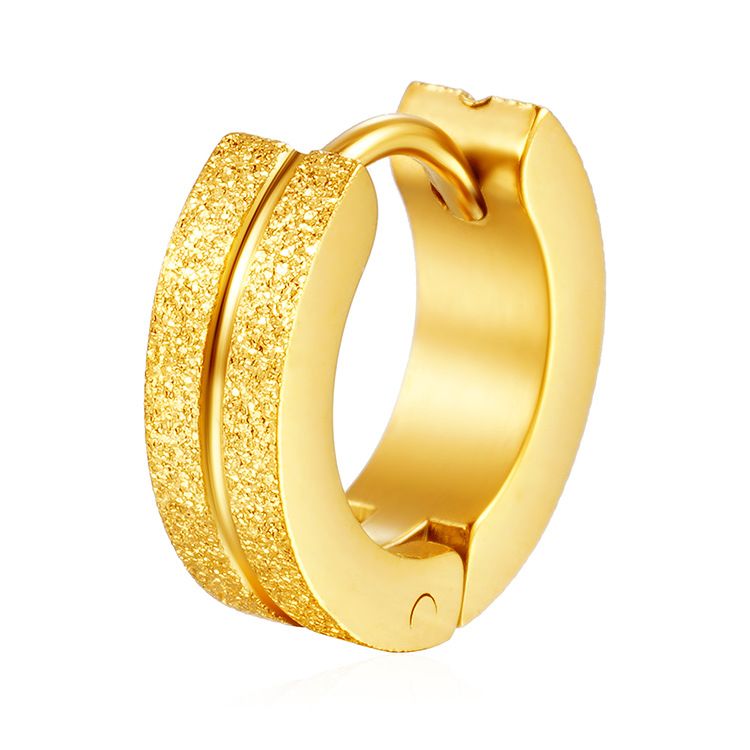 Nuovi orecchini unisex rotondi piatti in acciaio inossidabile opaco alla moda coreana_voghion.com