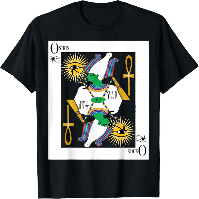 EGYPTISKT EGYPTEN OSIRIS KLÄDER SPELKORT T-shirt._voghion.com