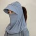 Summer Integrated For Women New Ice Silk Face Cover UV Protection Outdoor Cycling Neck Guard Mask Sun Hat_voghion.com