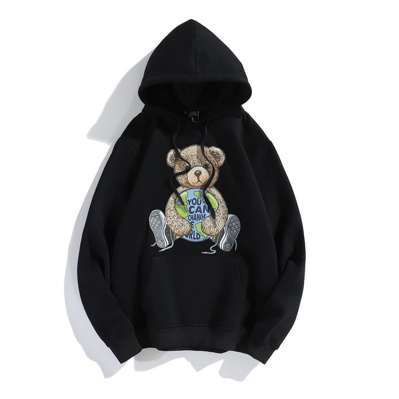 Spring and autumn men's and women's Hoodie Korean couple's Hoodie loose Cartoon Bear print Hoodie_voghion.com