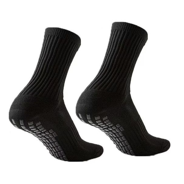 Rutschfeste Fußballsocken – Gepolsterte Frotteesohle mit Grip-Noppen für Fußball, Basketball und Laufen (Schwarz/Weiß/Kontrastfarbener Besatz, Unisex-Passform)_voghion.com