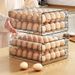 Double Layer Egg Storage Container, Fridge Organizer With Pull-Out Trays, Food-Grade Plastic Egg Holder For 12-60 Eggs, Space Saving Kitchen Essential_voghion.com